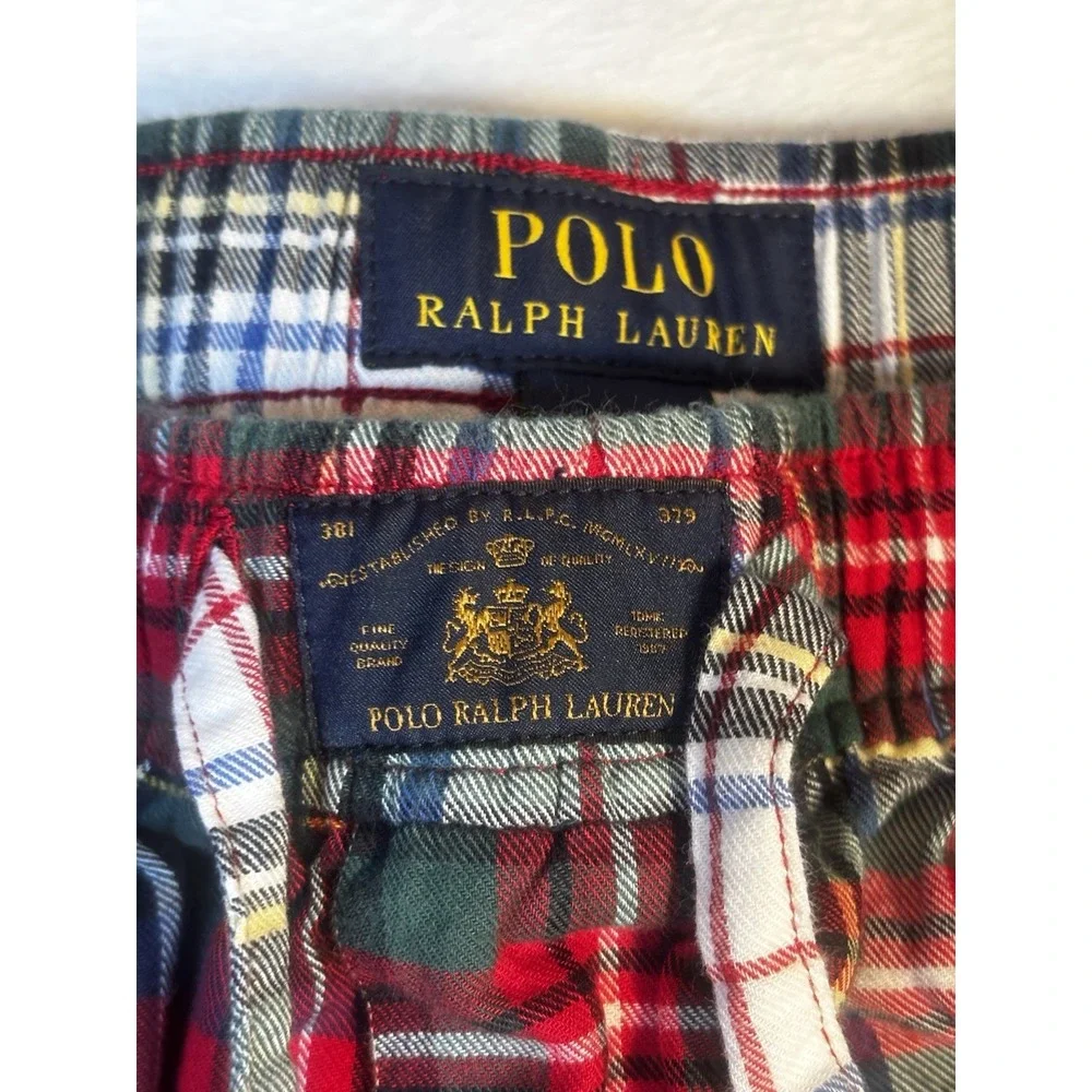 Polo Ralph Lauren Mens‎ Medium Cotton Lounge Pajama Red Plaid Pants